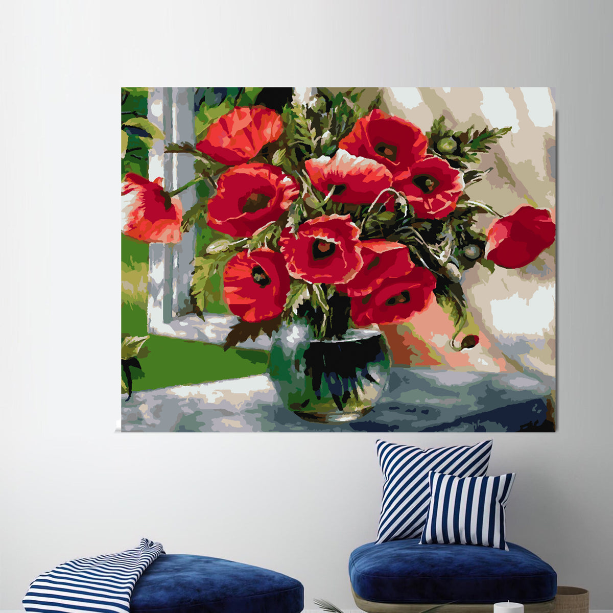 Paint by numbers - Red Flowers in Vase 4339