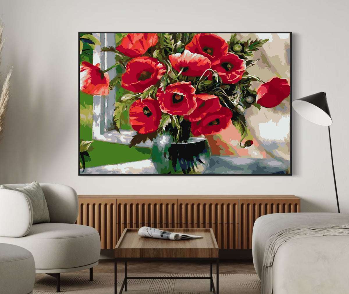 Paint by numbers - Red Flowers in Vase 4339
