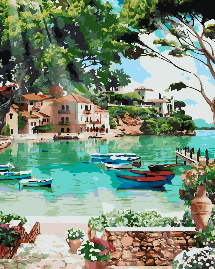 Paint by numbers - Boats on the Water 4362