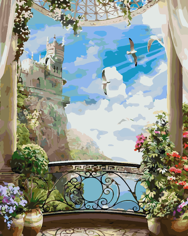 Pictura pe numere - Peisaj la Castel 4363