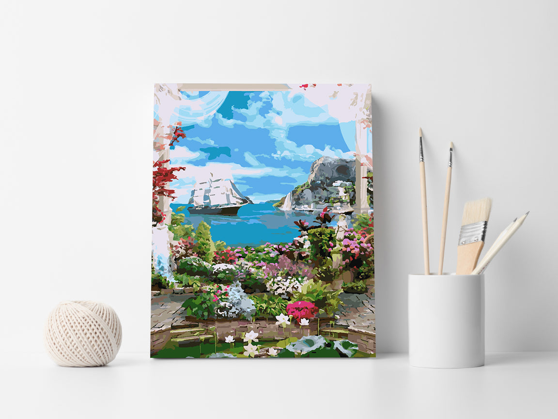 Paint by numbers - Landscape Boat at Sea 4366
