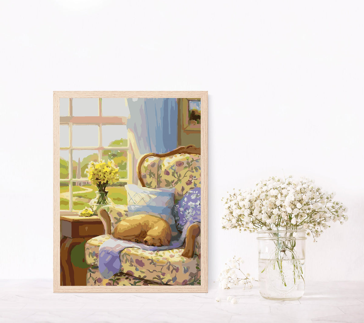 Pictura pe numere - Flori Galbene in Vaza 4367