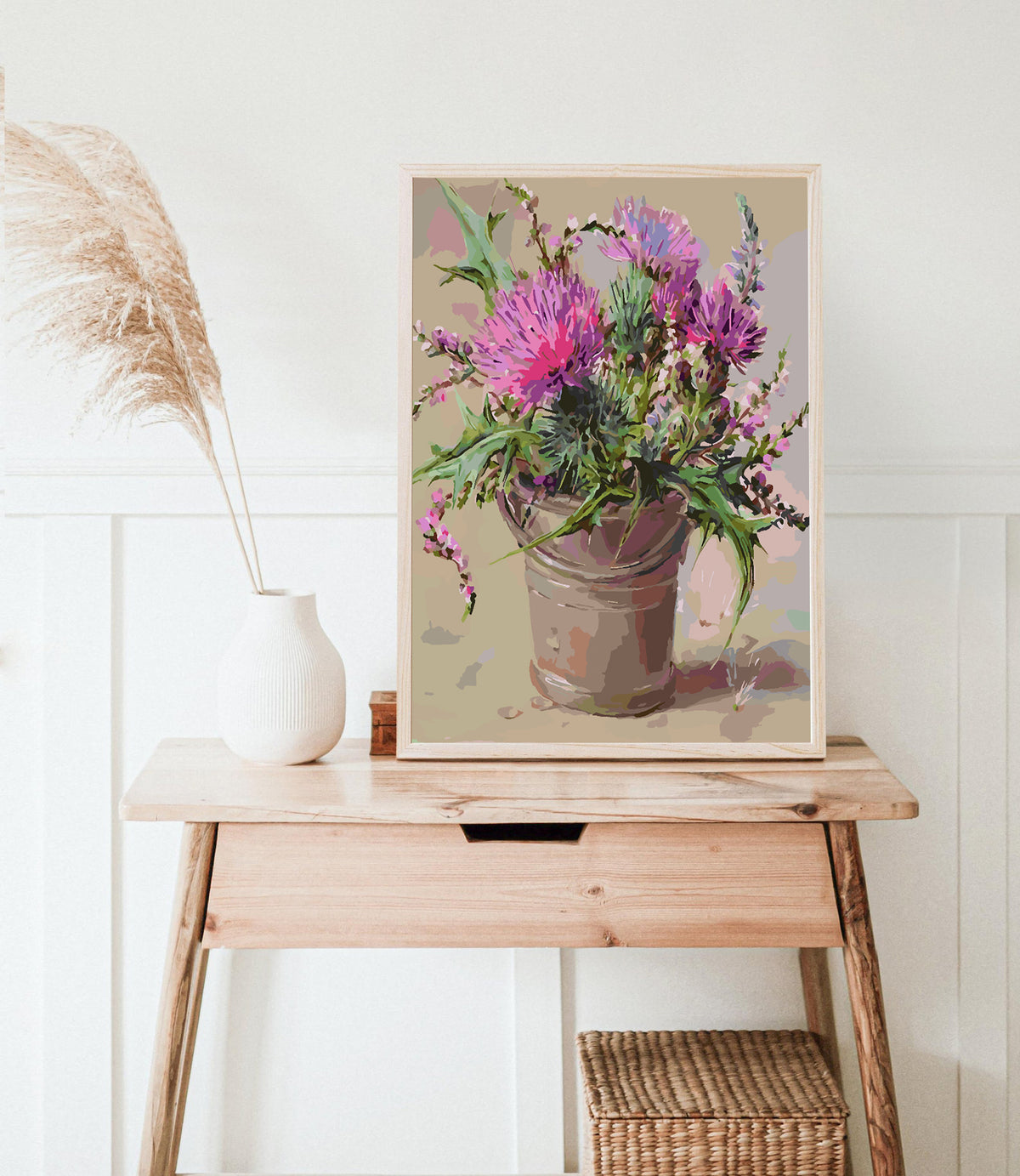 Paint by numbers - Pink Flowers in Vase 4388