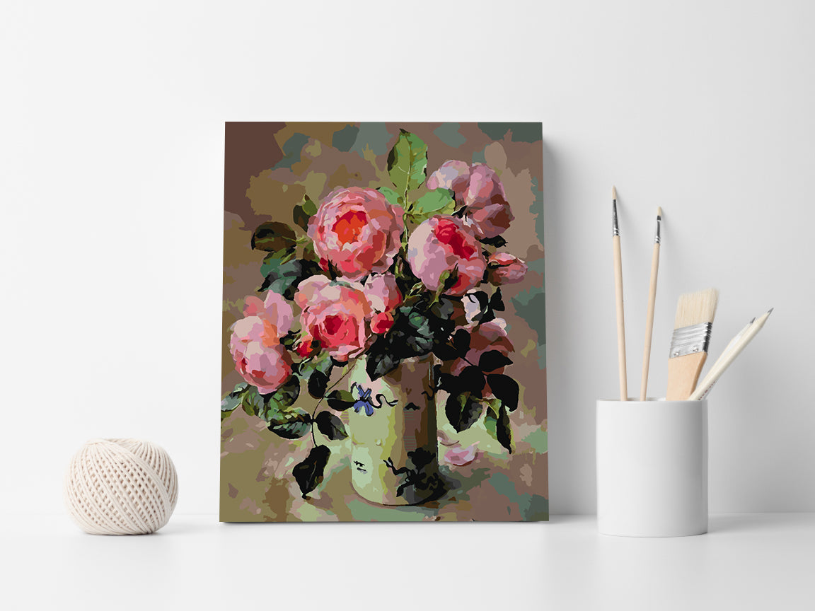 Paint by numbers - Pink Flowers in Vase 4391
