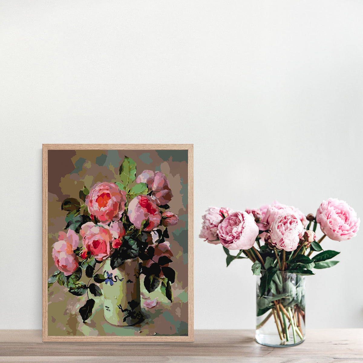 Paint by numbers - Pink Flowers in Vase 4391