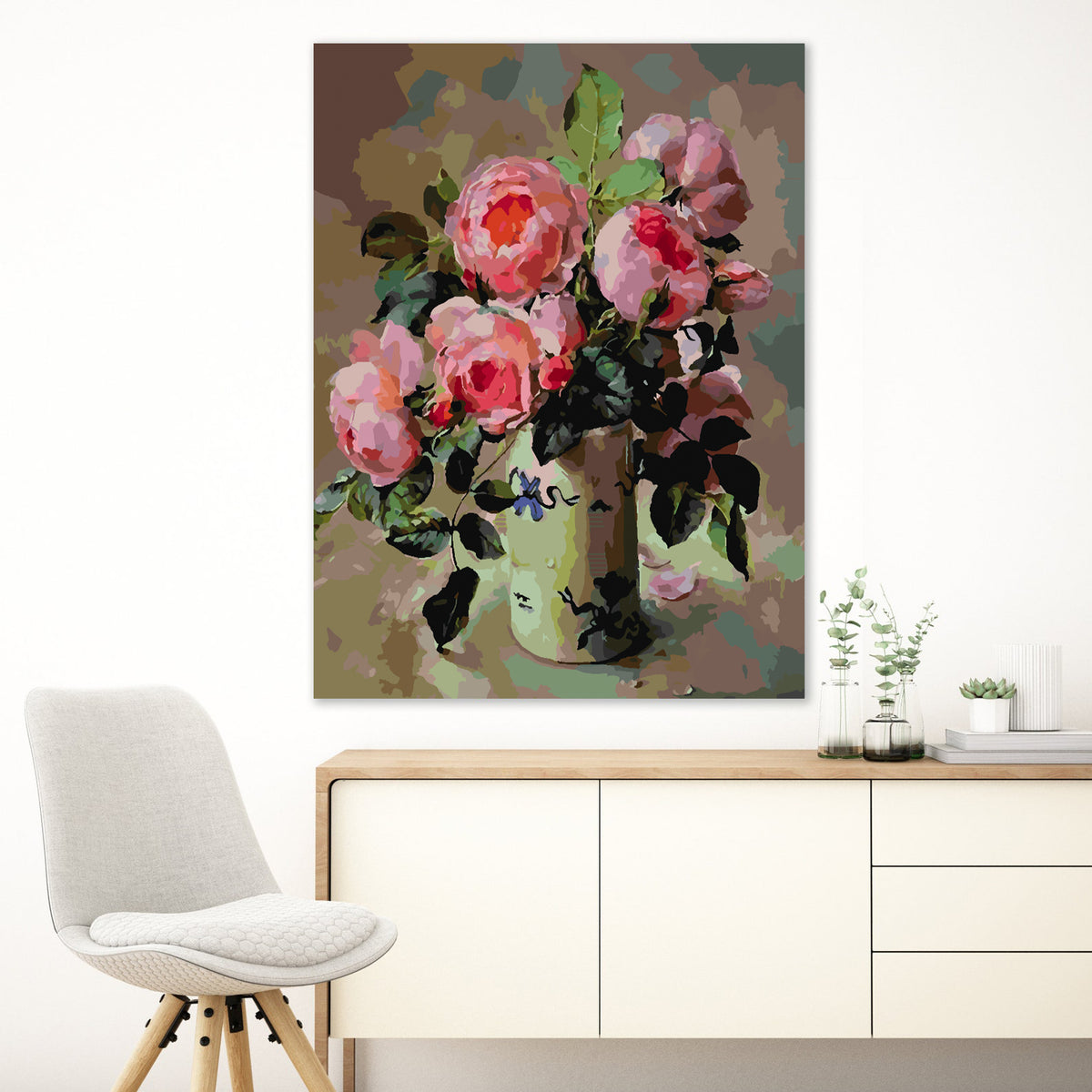Paint by numbers - Pink Flowers in Vase 4391