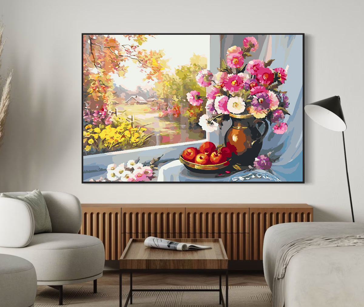 Paint by numbers - Pink Flowers in Vase 4395