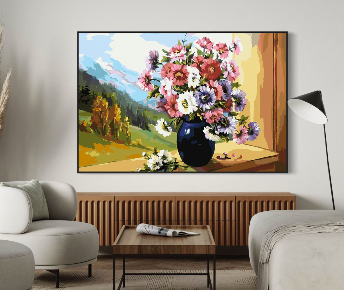 Pictura pe numere - Flori in Vaza 4396