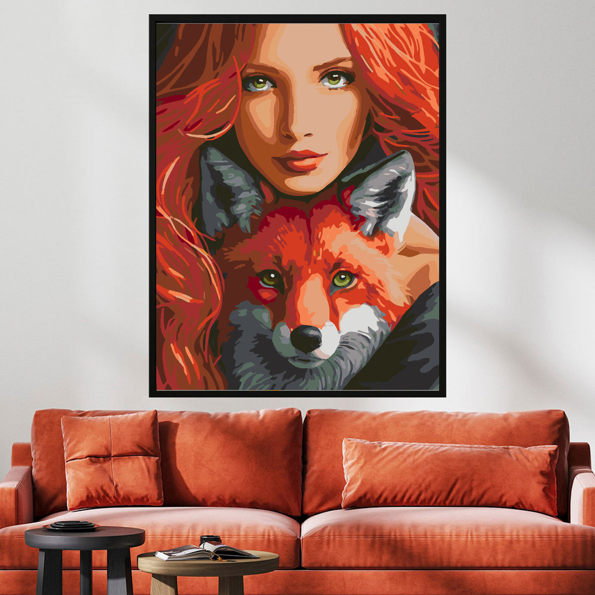 Paint by numbers - Woman with Fox Portrait 4402
