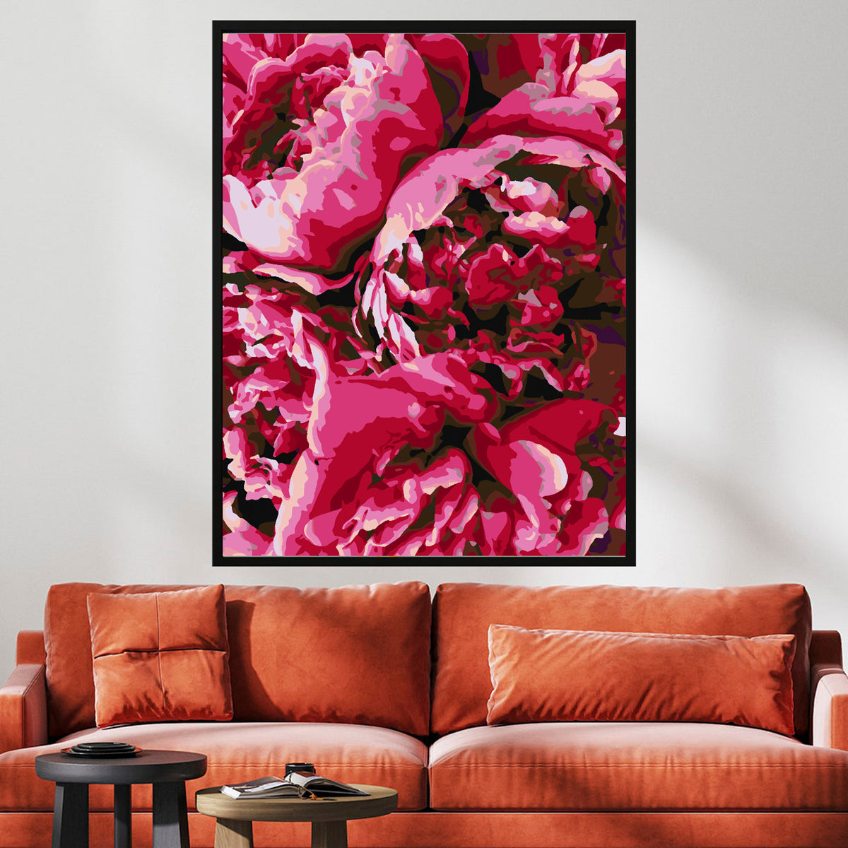 Pictura pe numere - Bujori Roz 4405