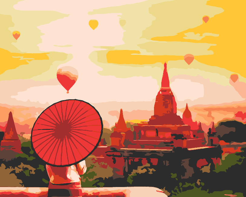 Paint by numbers - Sunset City Landscape 4407