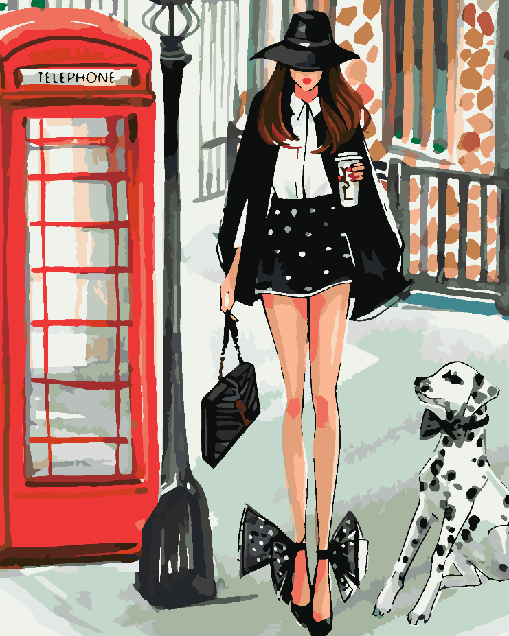 Paint by numbers - Girl with Dog 4410