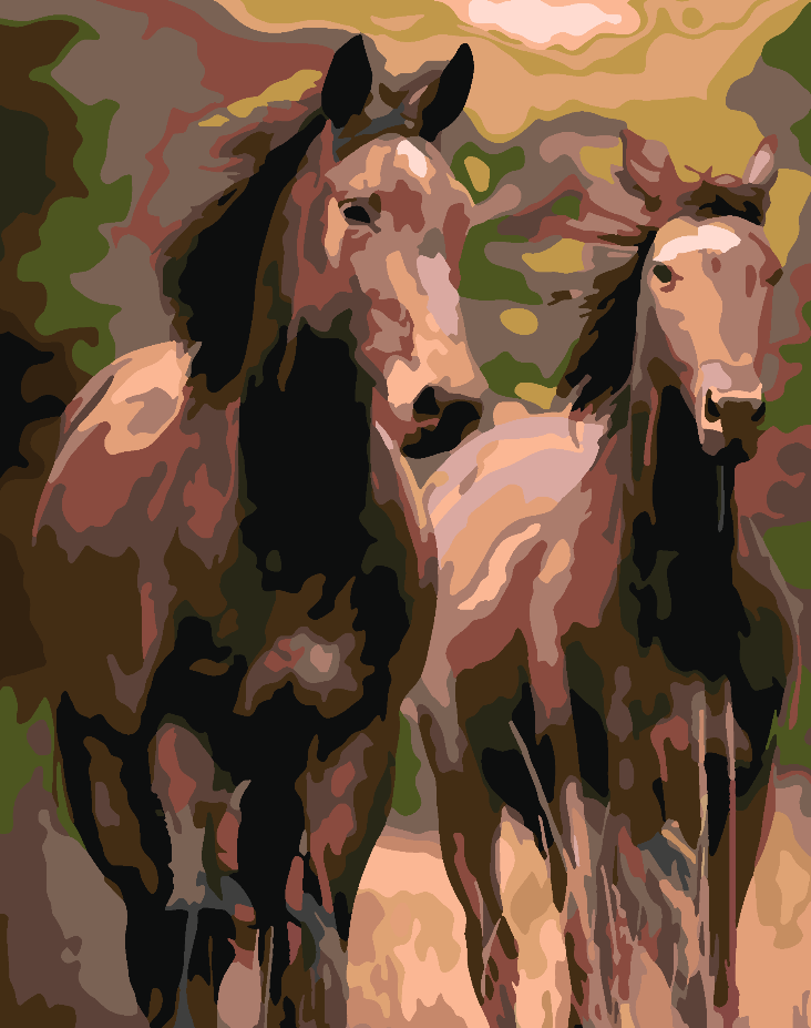 Paint by numbers - Brown Horses 4420