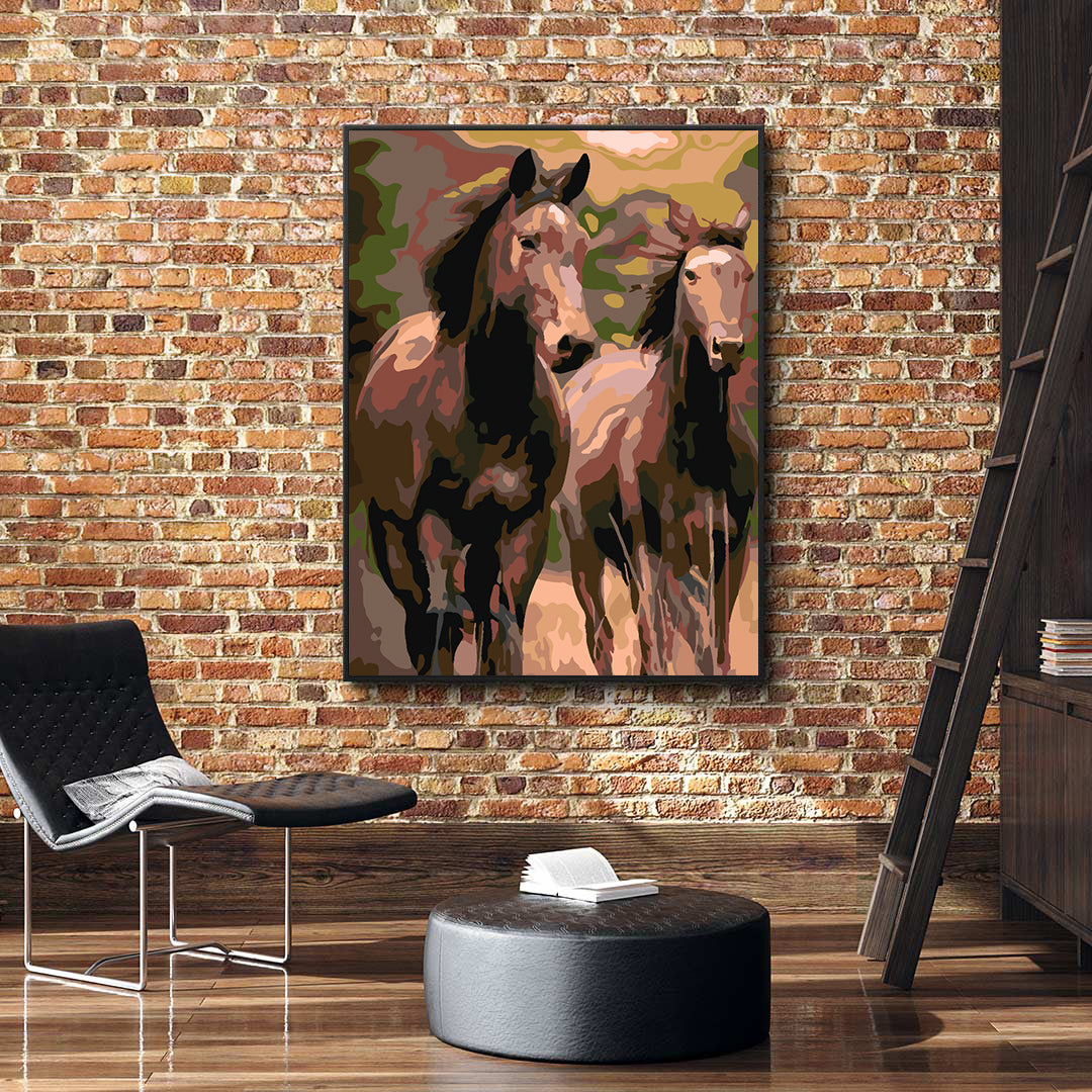 Paint by numbers - Brown Horses 4420
