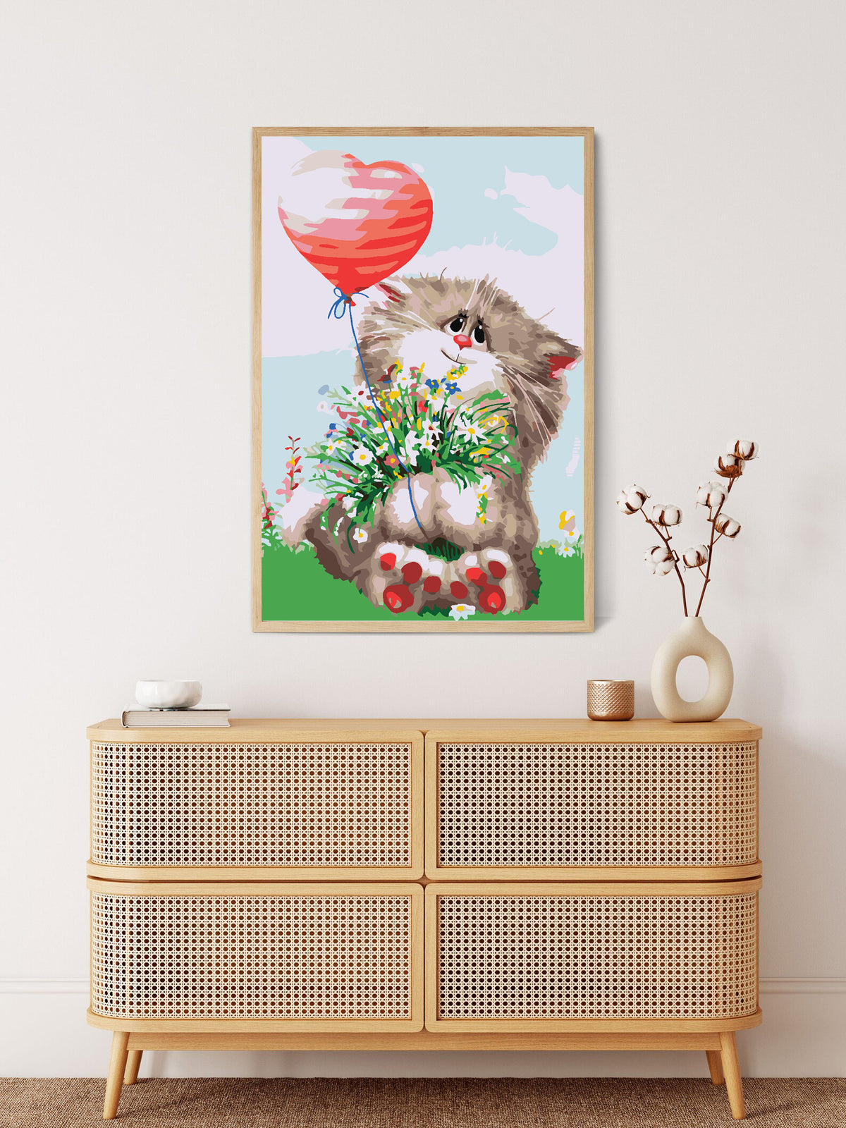 Paint by numbers - Cat with Heart 4423