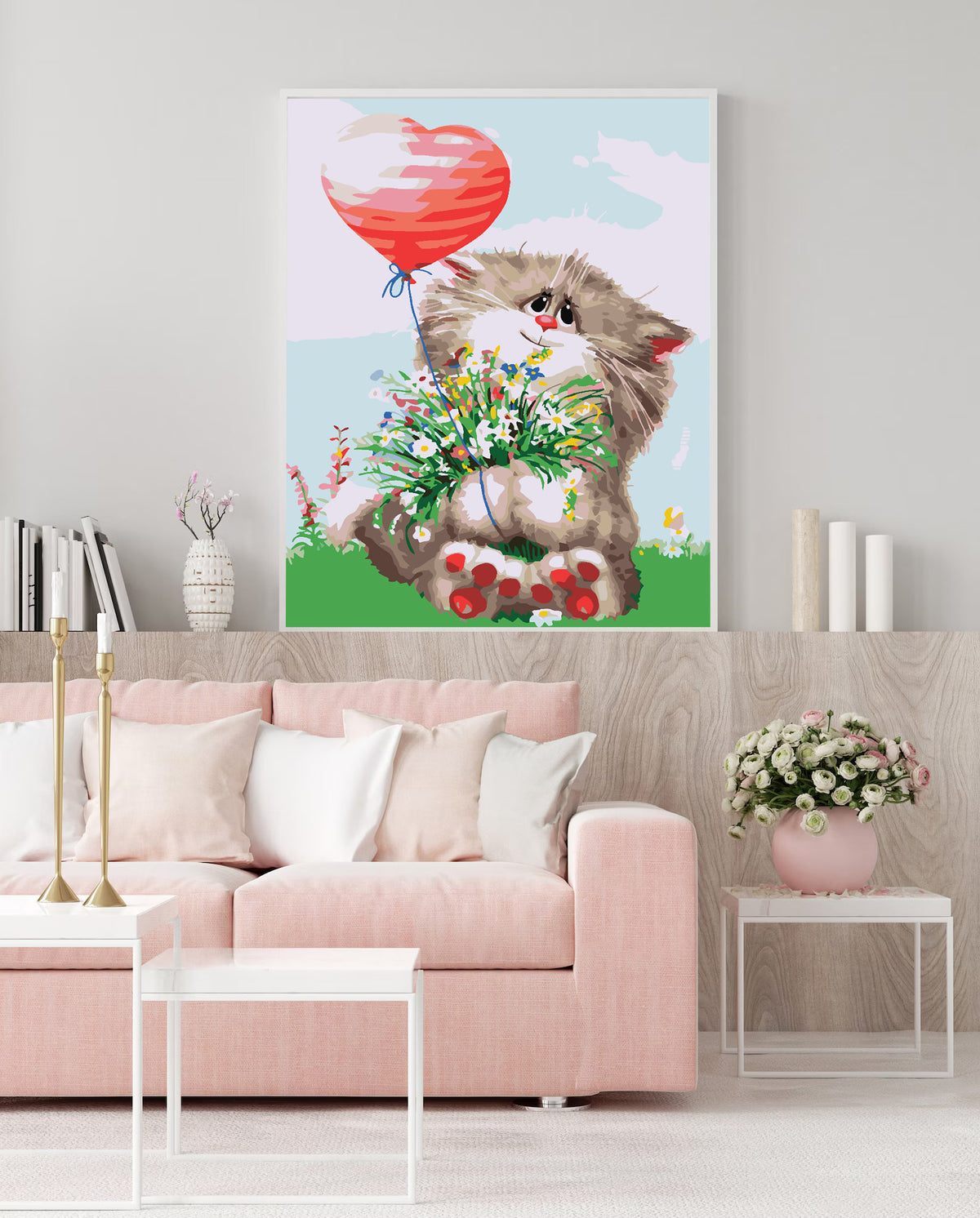 Paint by numbers - Cat with Heart 4423