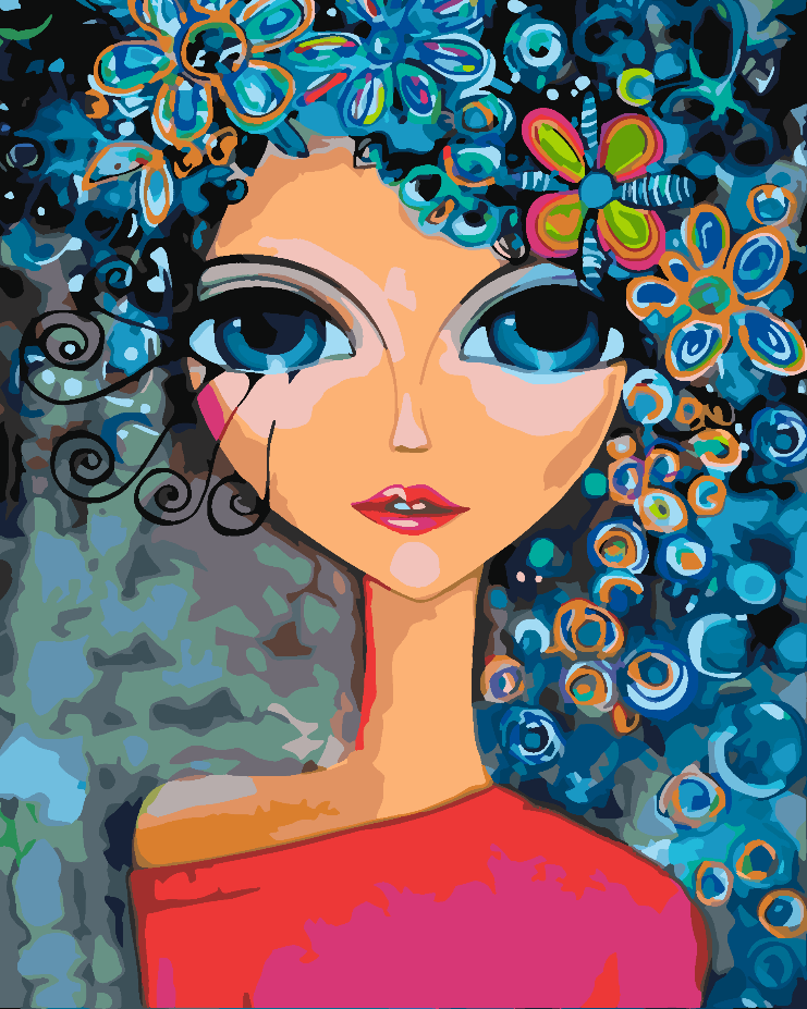Painting by numbers - Little Girl Portrait 4424
