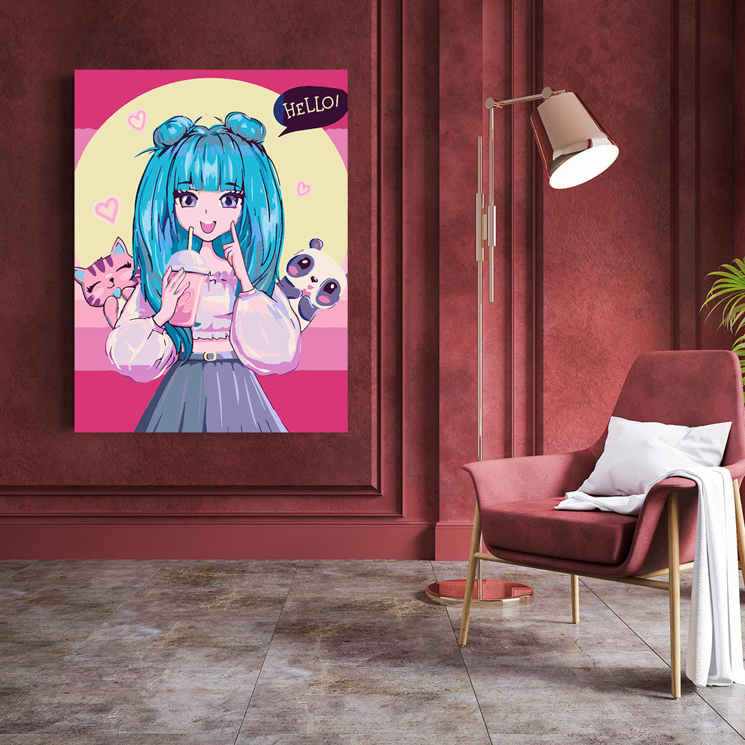 Painting by numbers - Little Anime Girl Portrait 4425