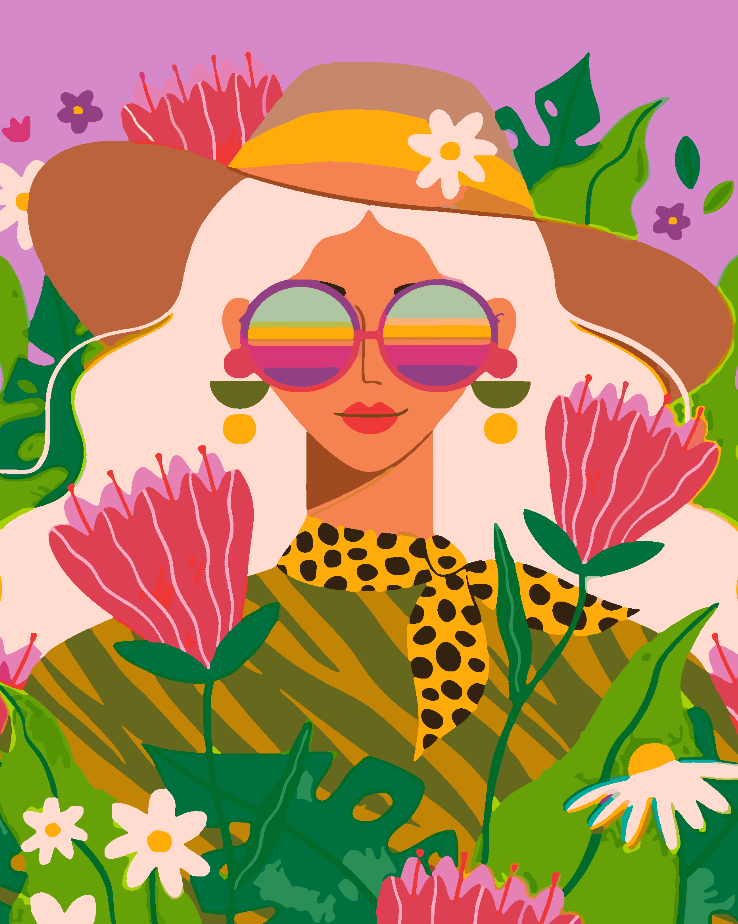 Paint by numbers - Girl with Flowers 4431
