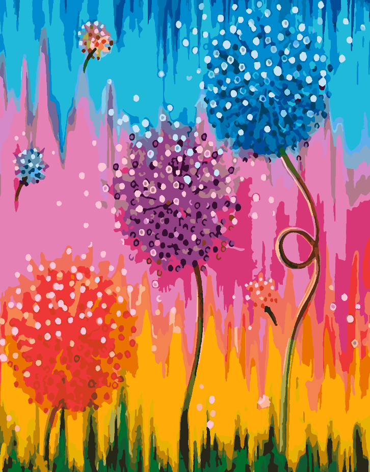 Painting by numbers - Flowers 4439