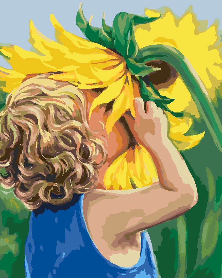 Paint by numbers - Child with Sunflower 4446
