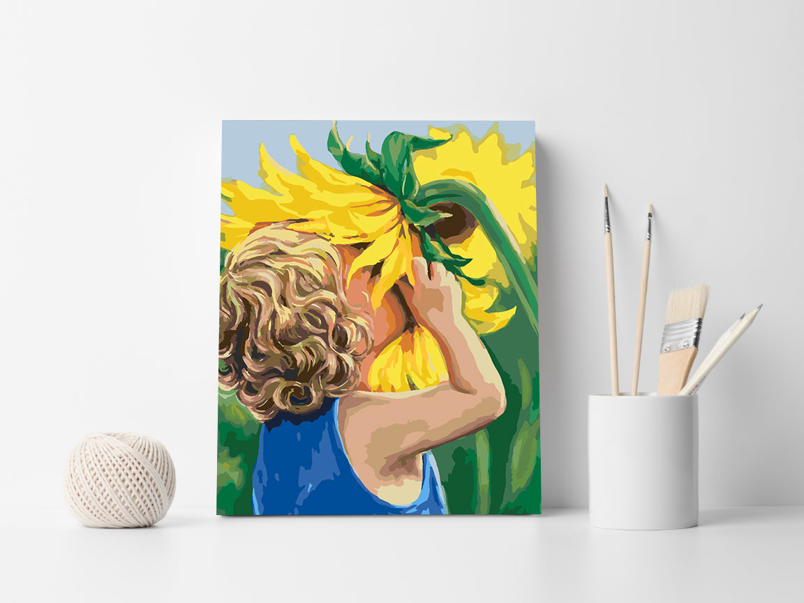 Paint by numbers - Child with Sunflower 4446