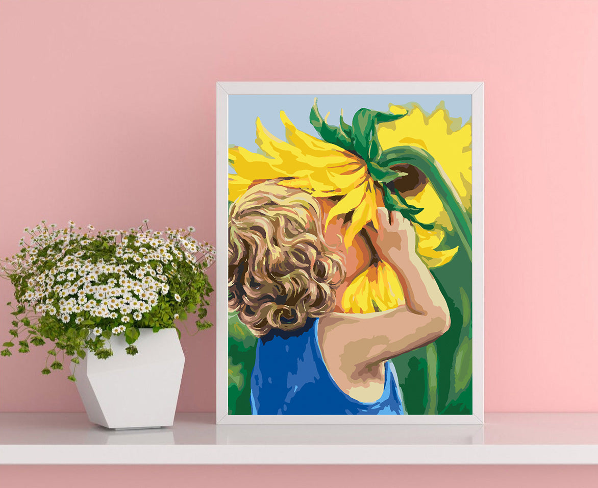 Paint by numbers - Child with Sunflower 4446