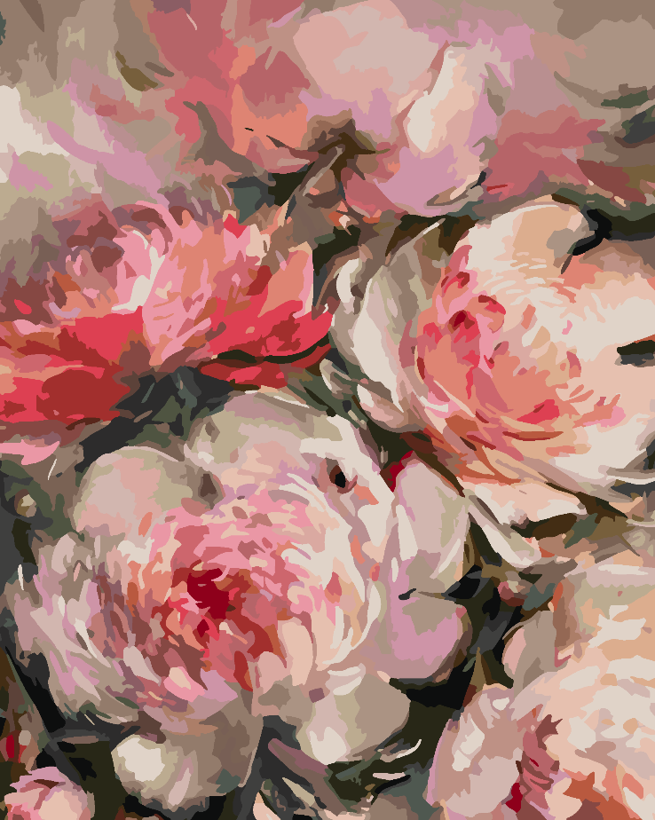 Paint by numbers - Pink Flowers 4451