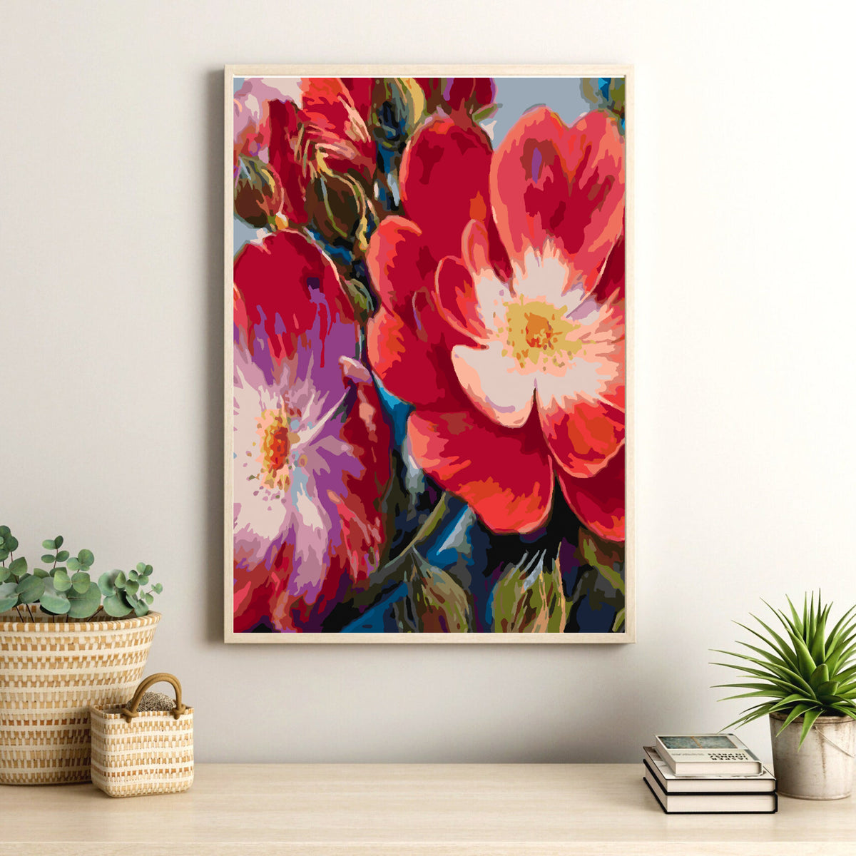 Pictura pe numere - Flori Rosii 4466