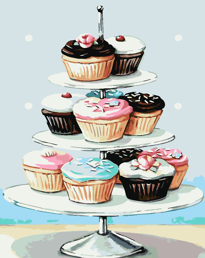 Painting by numbers - Cupcakes 4468