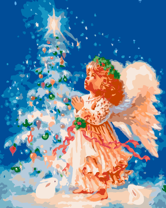 Paint by numbers - Angel near the Christmas Tree 4478