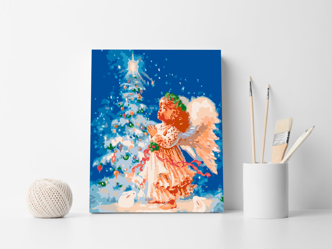 Paint by numbers - Angel near the Christmas Tree 4478