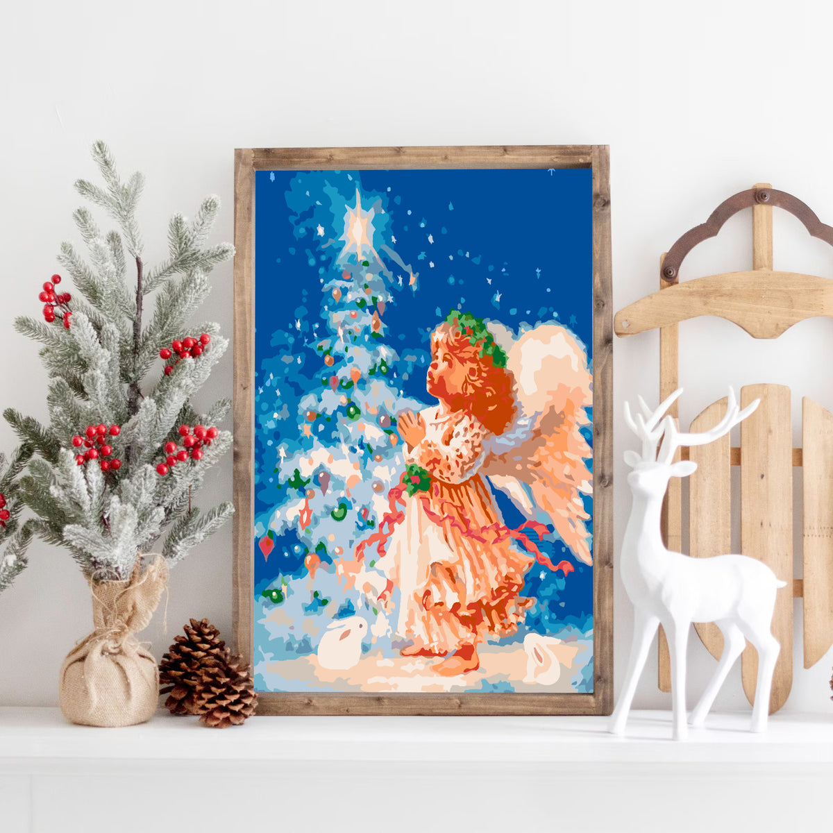 Paint by numbers - Angel near the Christmas Tree 4478