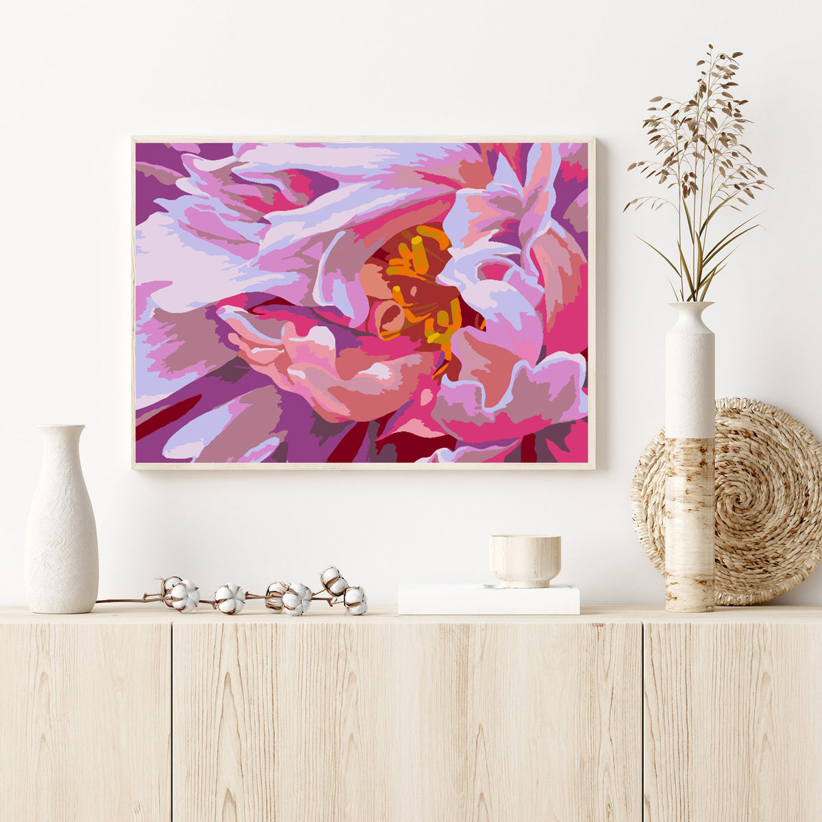 Pictura pe numere - Flori Roz 4484