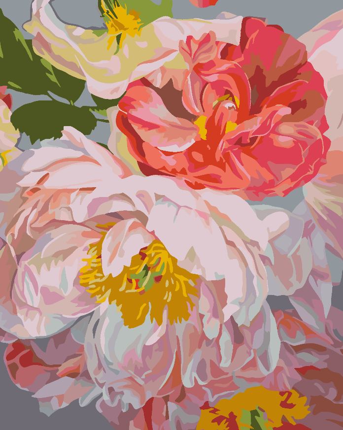 Paint by numbers - Pink Flowers 4487