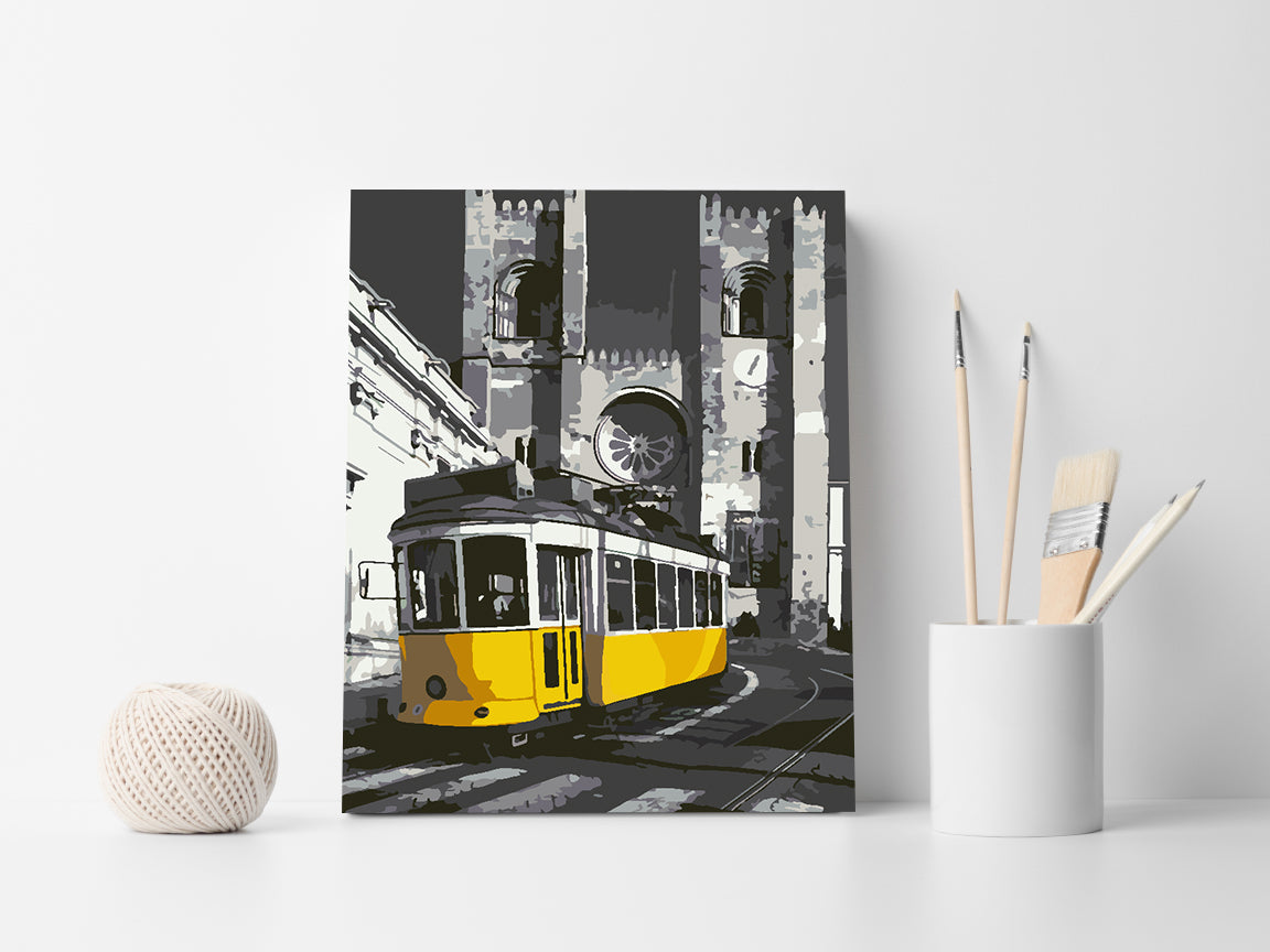 Paint by numbers - Yellow Tram in the City 4501