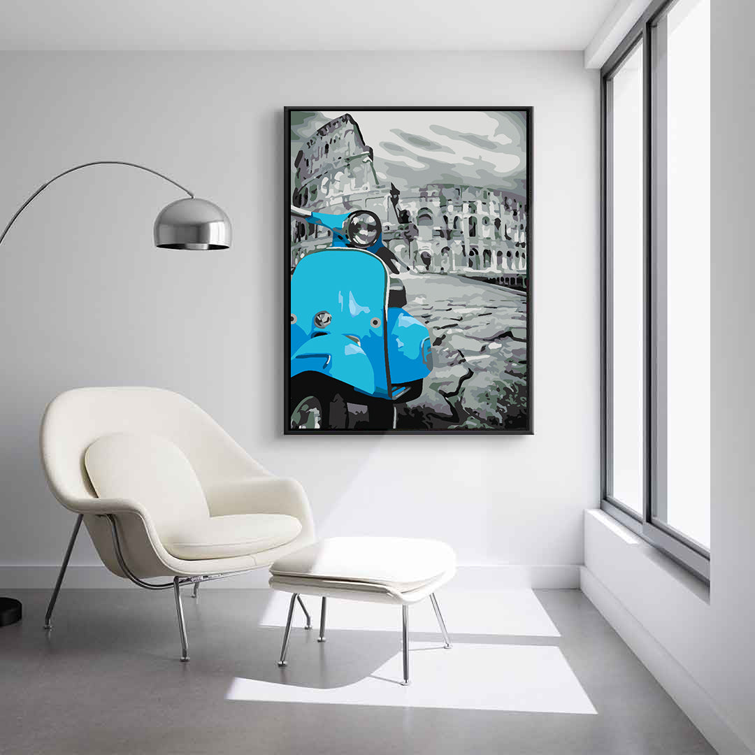 Paint by numbers - Blue Motorcycle in Rome 4506