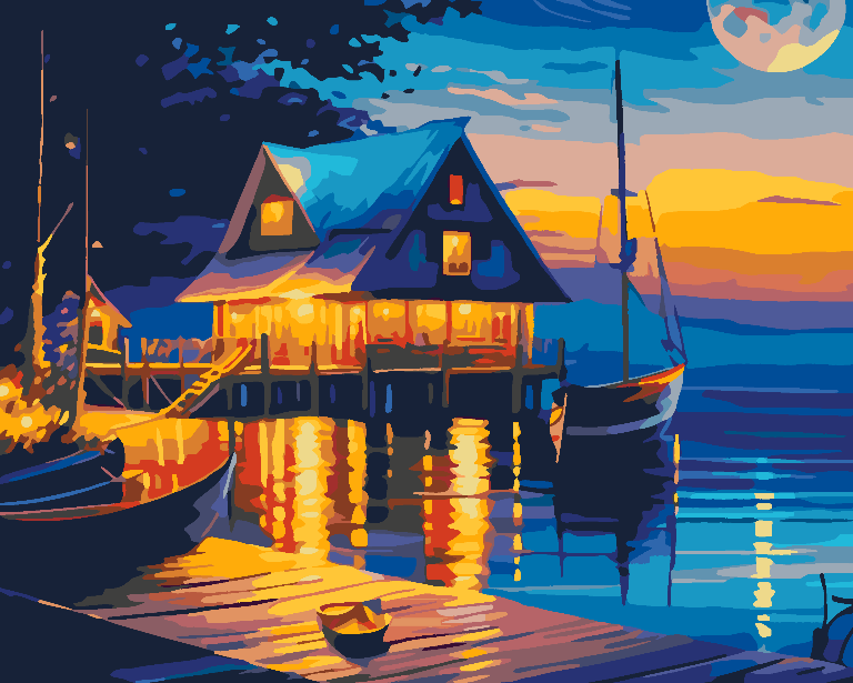 Painting by numbers - House at the Lake 4523