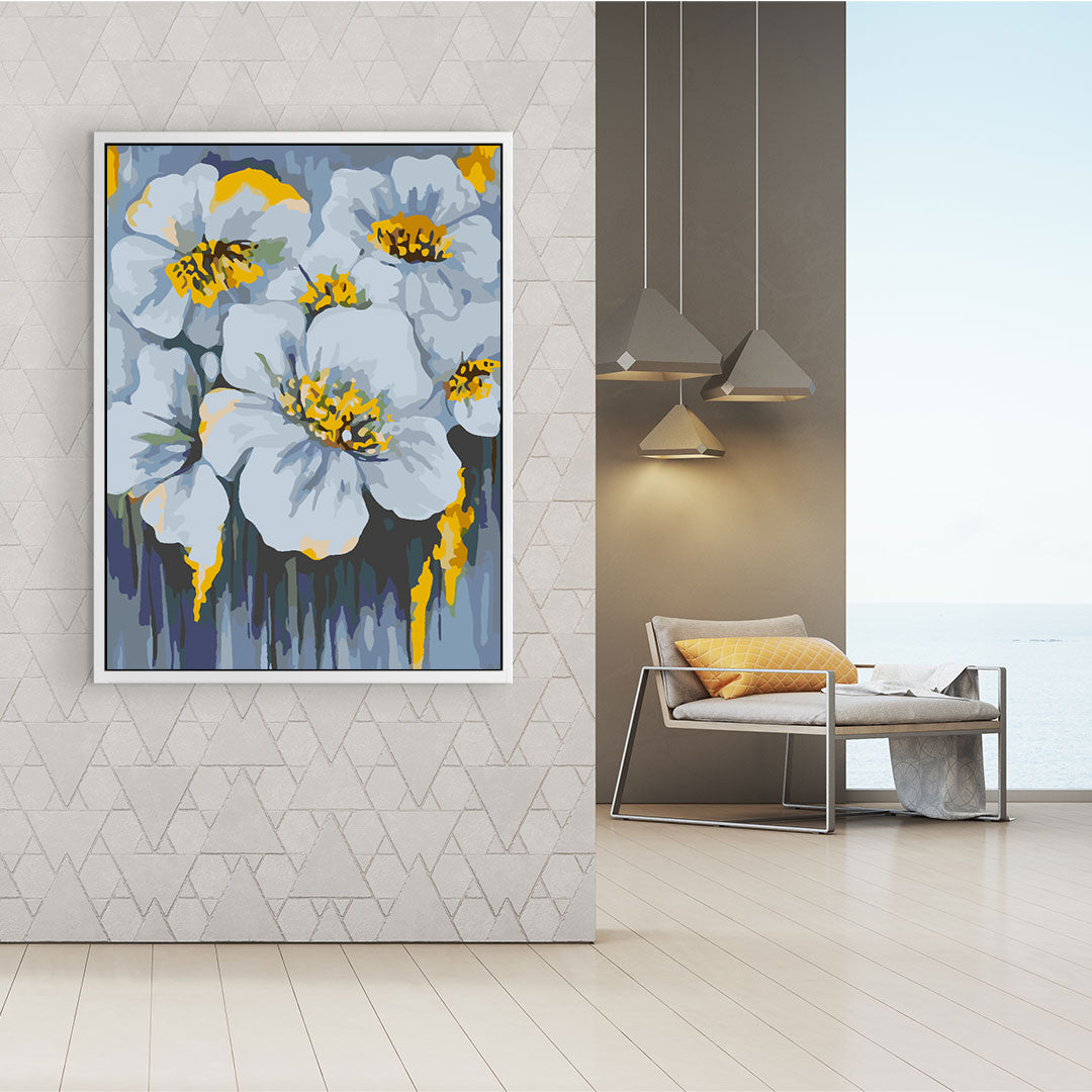 Pictura pe numere - Flori Albe 4527