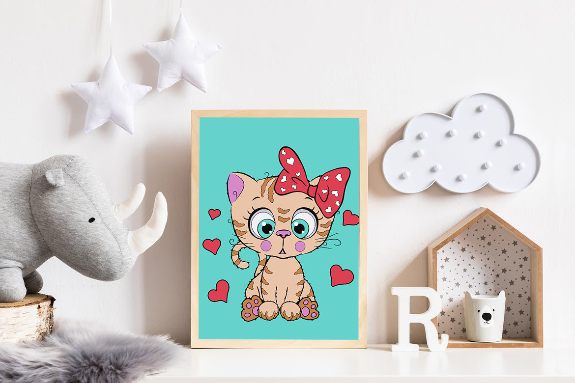 Рисуване по номера - Котенце за деца 4534