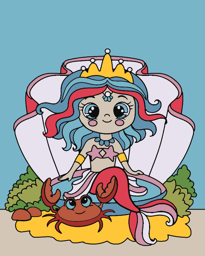 Paint by numbers - Mermaid for Kids 4535