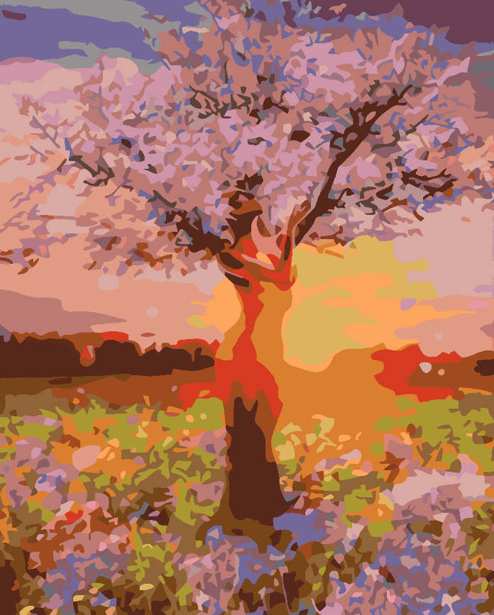 Paint by numbers - Tree at Sunset 4553