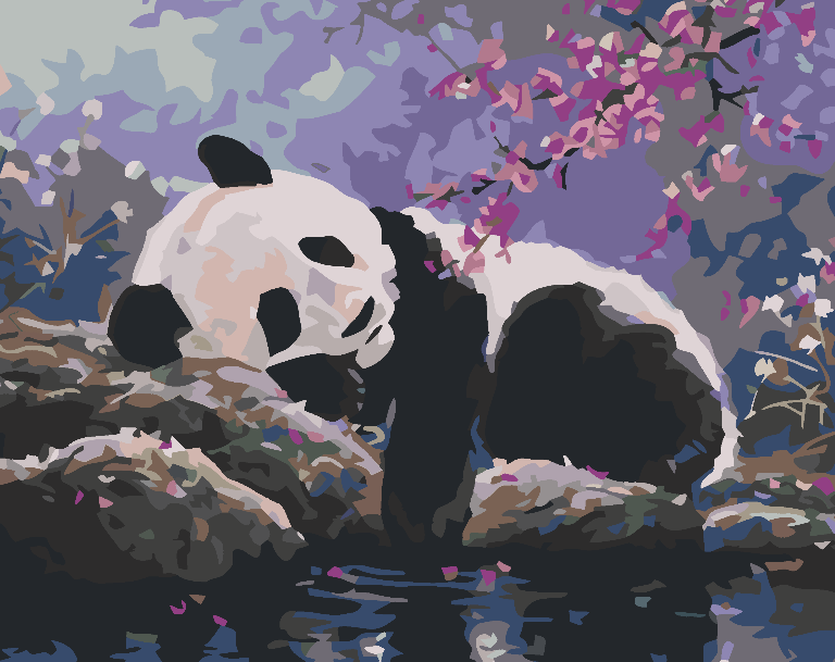Paint by numbers - Panda Bear in the Tree 4556