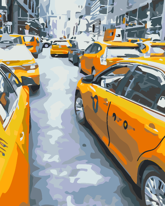 Paint by numbers - Yellow Taxi in the City 4557