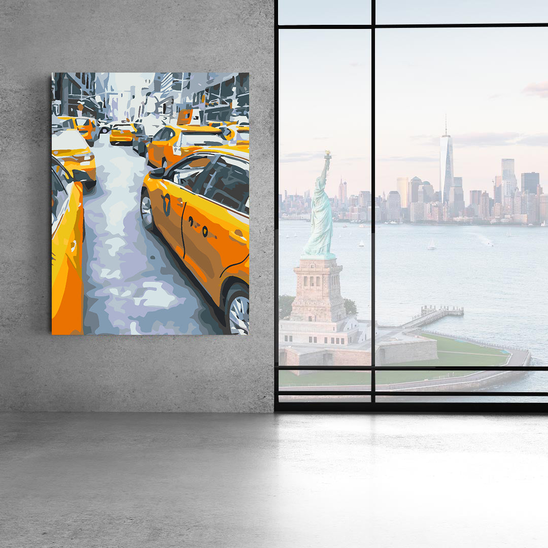 Paint by numbers - Yellow Taxi in the City 4557