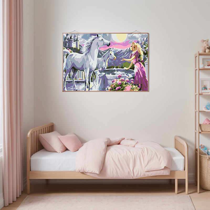 Pictura pe numere - Printesa cu Unicorni 4558
