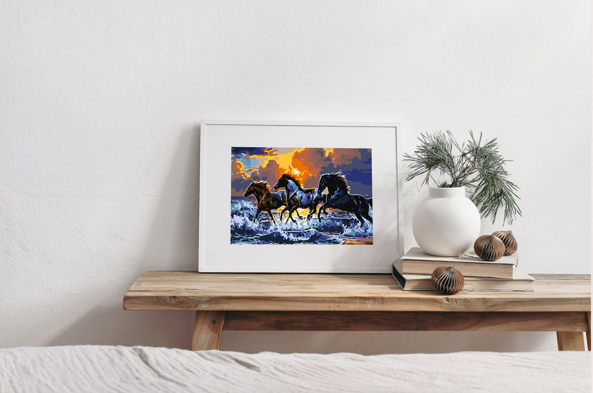 Paint by numbers - Horses on the Beach 4564