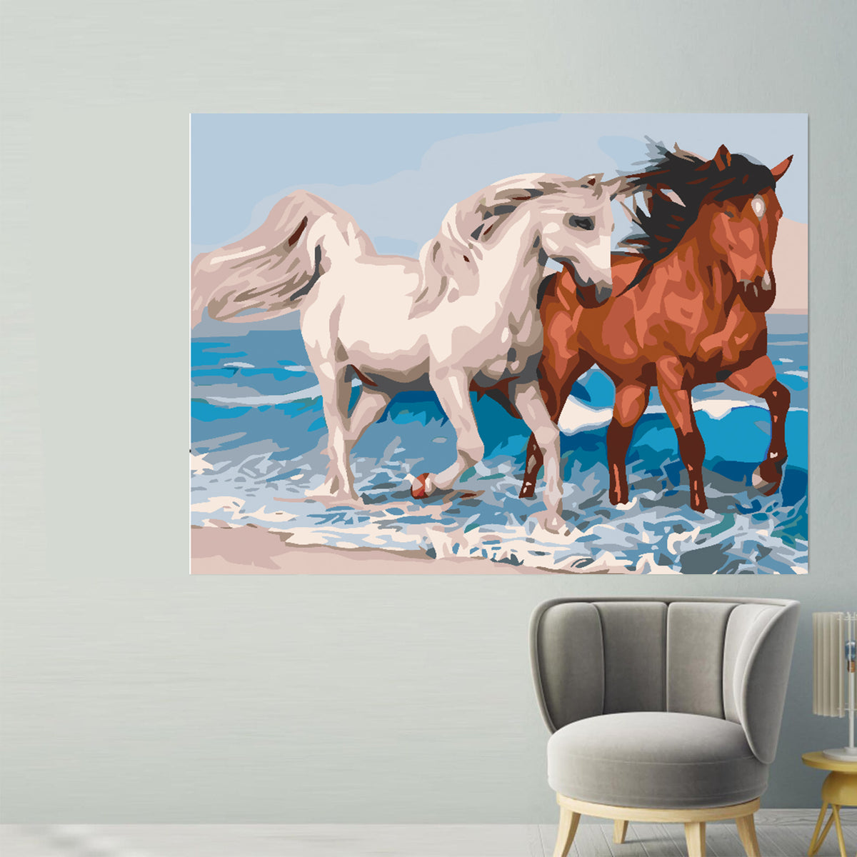 Paint by numbers - Horses on the Beach 4575