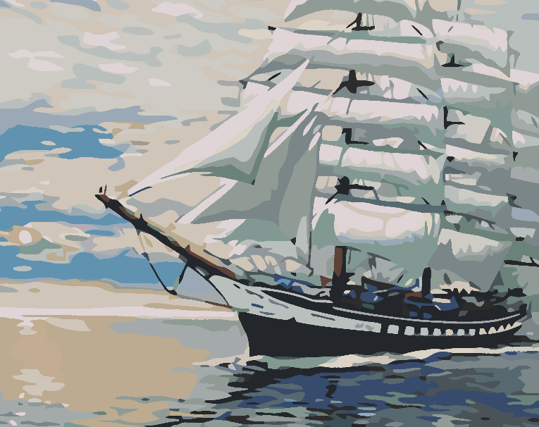 Paint by numbers - Boat on the Sea 4581