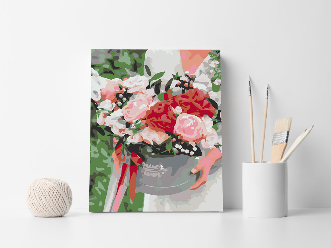 Pictura pe numere - Flowers in the Box 4600